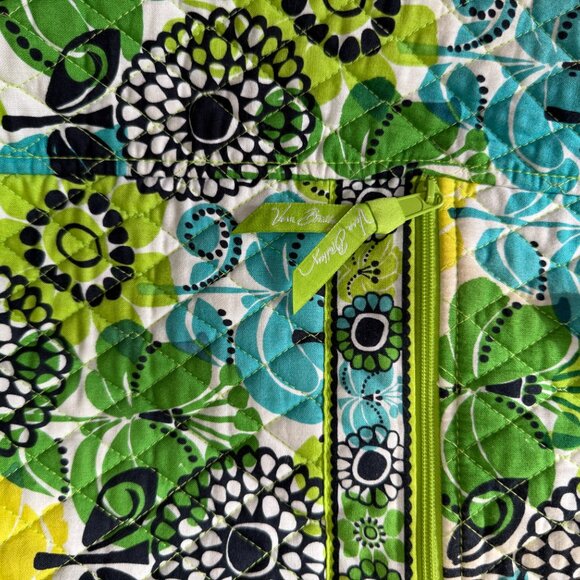 Vera Bradley Quilted Backpack – Green & Blue Floral, 14" x 12.5" - Picture 2 of 7